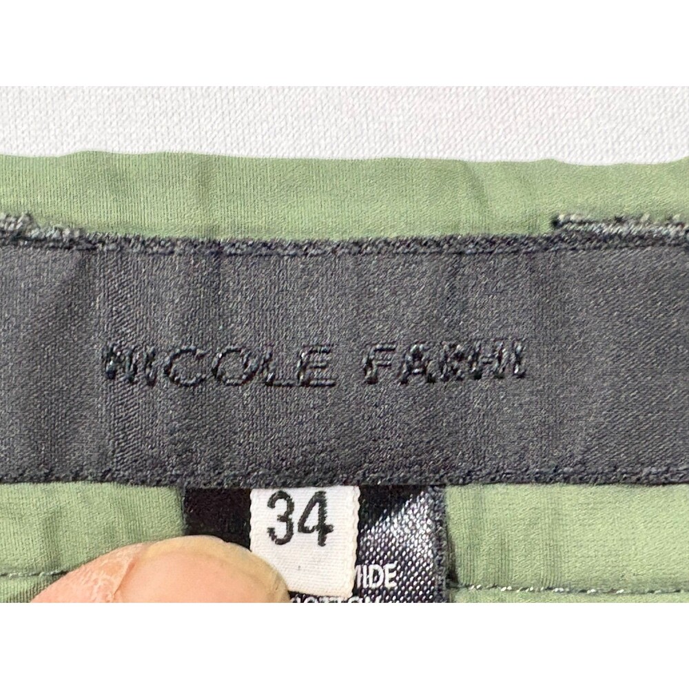 Nicole Fahri Womens Green Cotton Poly Wide Leg Trouser Pants Grunge Sz 34 ITALY - Picture 8 of 14